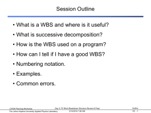 Session P2 - WBS Review - Louisiana State University