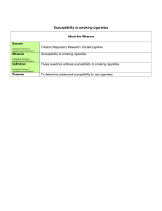 Susceptibility to smoking cigarettes About the Measure Domain