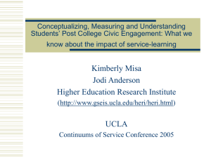 Measuring Civic Engagement During and After College
