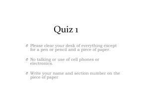Quiz 1 - UCR Classes