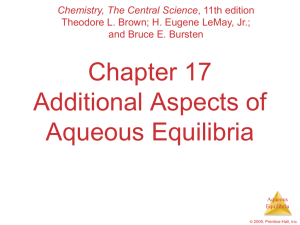Chapter 17 Other Aqueous Equilibria