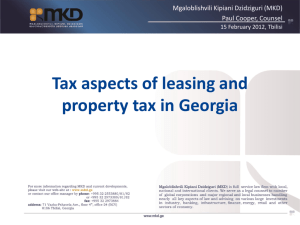 Tax aspects of leasing in Georgia