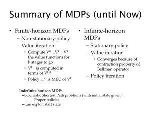 Stochastic planning and Efficient Approaches for solving MDPs