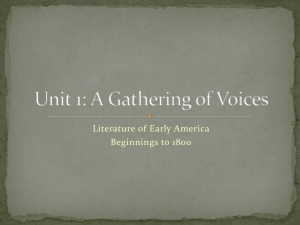 Unit 1: A Gathering of Voices