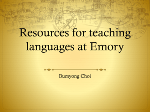 Resources for teaching languages at Emory, Bumyong Choi
