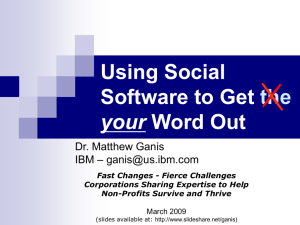 Using Social Software to Get the your Word Out