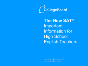 For the New SAT - The College Board