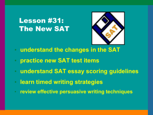 The “New” SAT® I
