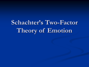 Schachter's Two-Factor Theory of Emotion