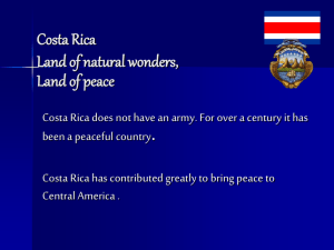 Power Point about the history and culture of Costa Rica