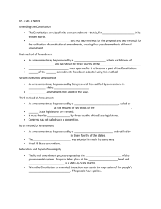 Ch. 3 Sec. 2 Notes Amending the Constitution The Constitution