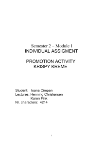 Individual Assigment- Krispy Kreme -Ioana Cimpan