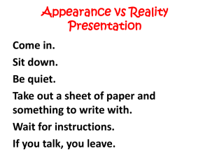 Appearance vs Reality Presentation