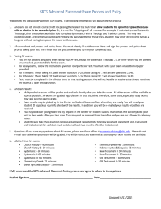 Advanced Placement Exam Process and Policy Sheet