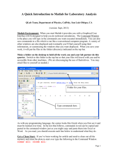 intro to Matlab - SharedCurriculum