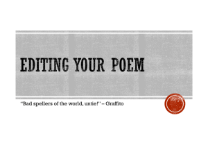 Editing your poem - The Northwest School