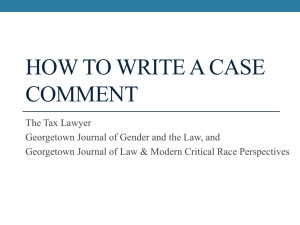 2015 How to Write a Case Comment Presentation