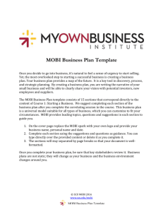 the MOBI Business Plan Template