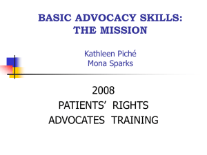 Basic Advocacy Skills: Remembering the Mission