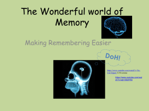 The Wonderful world of Memory