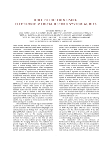 Role Prediction using Electronic Medical Record System Audits