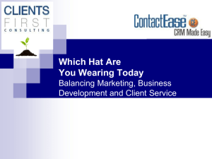 Which Hat Are You Wearing Today: Balancing