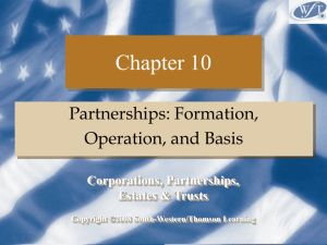 C10 - 10 Corporations, Partnerships, Estates & Trusts