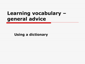 Learning vocabulary – general advice