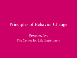 Principles of Behavior Change - The Center for Life Enrichment