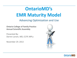 emr maturity model - Ontario College of Family Physicians