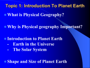 Introduction Planet Earth - Southern Illinois University Edwardsville