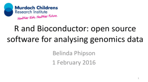 R and Bioconductor: open source software for analysing genomics