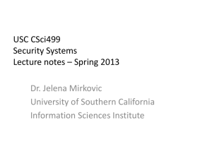 Lecture 1 - Center for Computer Systems Security