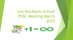 Lou MacNarin School PSSC Meeting March 2015