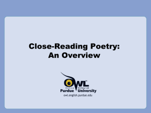Poetry: Close Reading