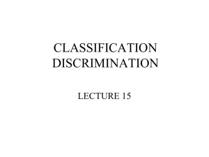 CLASSIFICATION DISCRIMINATION - Department of Mathematics