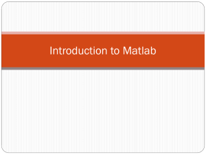 Introduction to Matlab