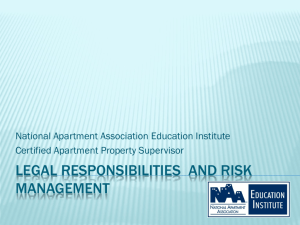 Legal Responsibilities and Risk - National Apartment Association
