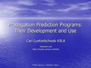 Propagation Prediction Programs - Development & Use
