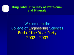 King Fahd University of Petroleum and Minerals College of