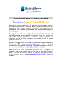 Cystic Fibrosis Research Funding Application