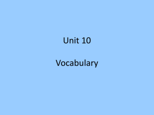 Unit 10 Vocabulary