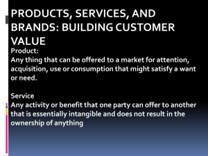 PRINCIPLES OF MARKETING- Product, Service