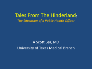 The Education of a Public Health Officer