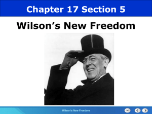 Wilson's New Freedom