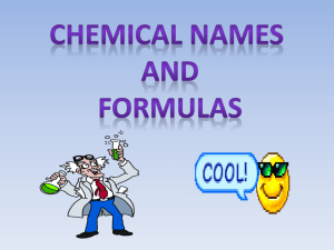 Chemical Names and Formulas Power point