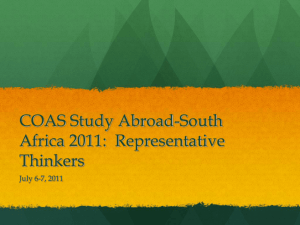 COAS Study Abroad-South Africa 2011: Representative Thinkers