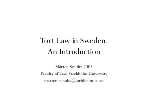 Tort Law in Sweden – An Introduction