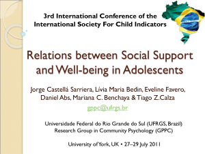 Relations between Social Support, Life Satisfaction and Well