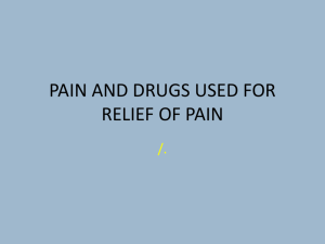 PAIN AND DRUGS USED FOR RELIEF OF PAIN